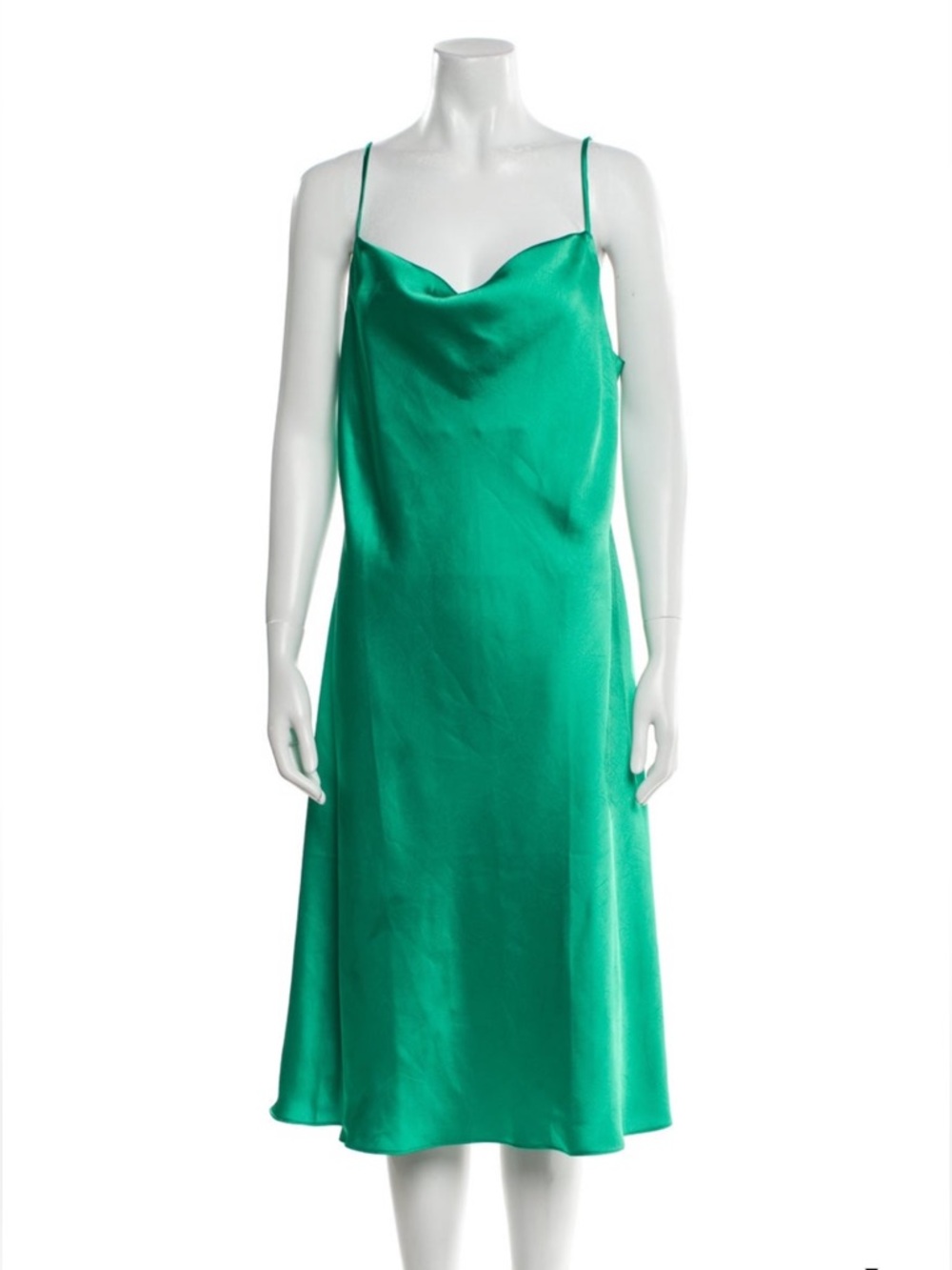 Hatch Kelly Green cowl neck midi slip dress satin maternity size 2 preppy gown